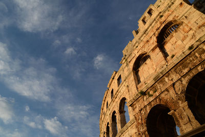 Low angle view of historical building against sky