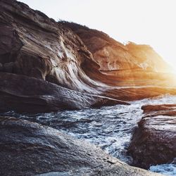 Rock formations on coast