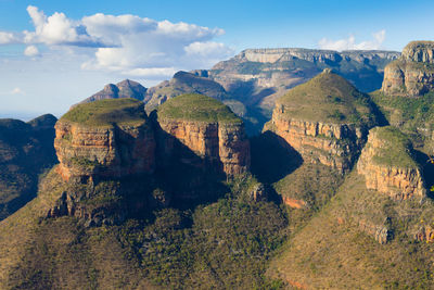 Panoramic view of mountains against sky