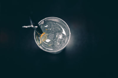 Close-up of water over black background