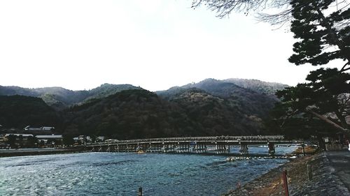 Scenic view of beach against clear sky