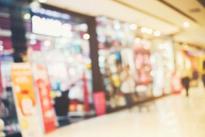 Defocused image of illuminated store