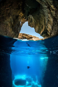 Rock formations in sea