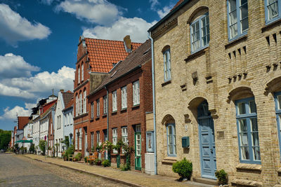 Low angle view of old building against sky