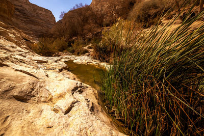 Scenic view of rock formation against sky