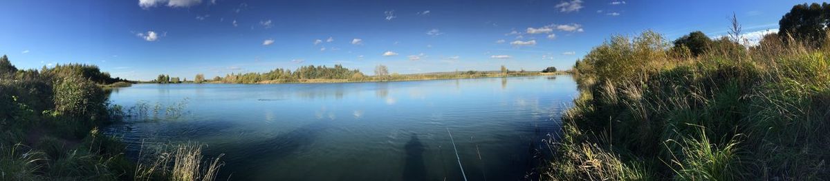 Panoramic view of lake against sky