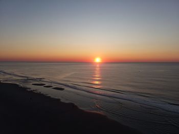 Scenic view of sea during sunset