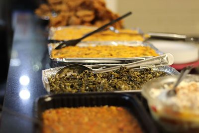 Close-up of food on table