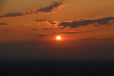 Scenic view of sea at sunset