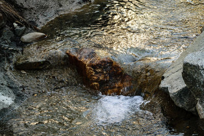 High angle view of waterfall