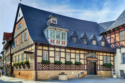 Street with historical houses in the downtown of wernigerode, germany