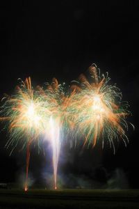 Firework display at night