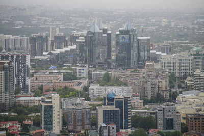 Aerial view of buildings in city