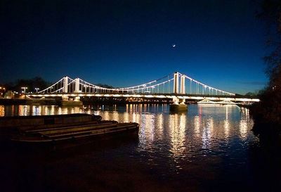 Bridge over river at night