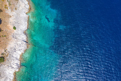 High angle view of sea shore