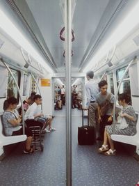 People traveling in train