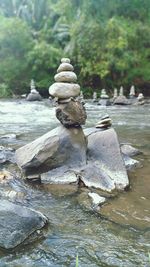 Stack of rocks in water