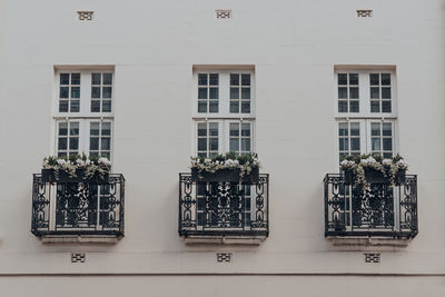 Full frame shot of building on glass window