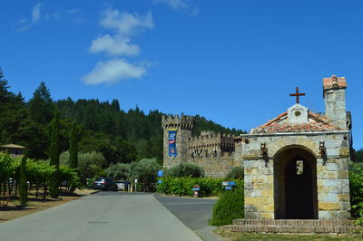 View of church against blue sky