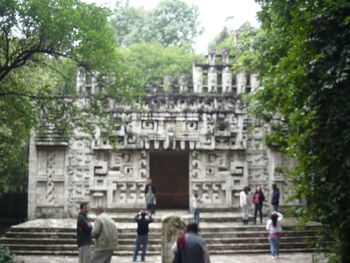 People in front of temple