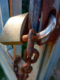 Close-up of rusty chain