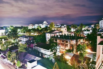 View of cityscape at night