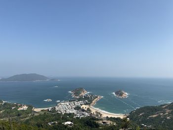 High angle view of sea against sky