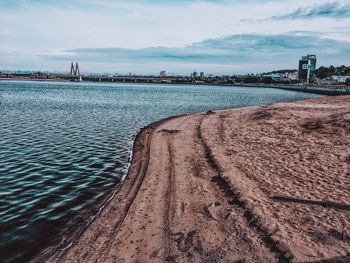 Scenic view of beach against sky