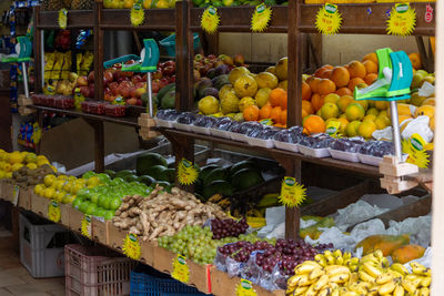 Fruits for sale at market stall