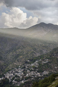 High angle view of landscape against sky