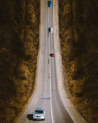 High angle view of highway on road