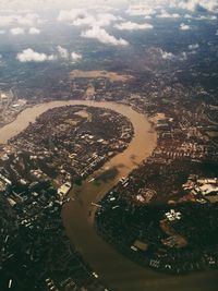 Aerial view of thames river