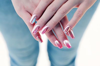 Close-up of woman hands