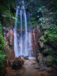 Scenic view of waterfall