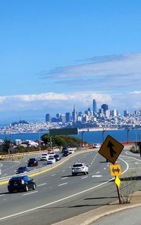 Drive towards san fransico from golden gate bridge