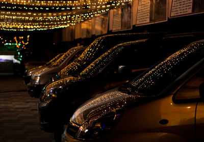 View of illuminated lights at night