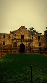 Low angle view of historical building against clear sky