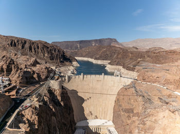 High angle view of dam