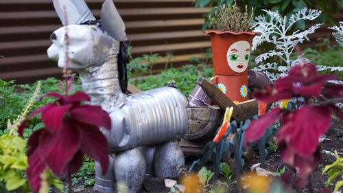 Close-up of sculpture in pot