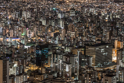 Illuminated cityscape at night