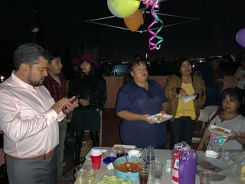 Group of people at restaurant