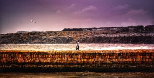 Silhouette of people on beach