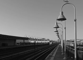 Low angle view of street light against clear sky