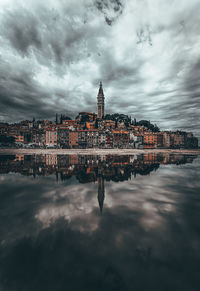 View of buildings against cloudy sky