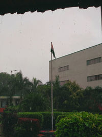 Man walking by building in city