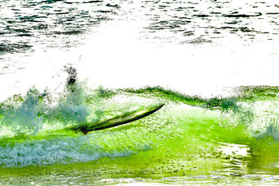 Close-up of water splashing in sea