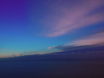 Scenic view of sea against sky at sunset