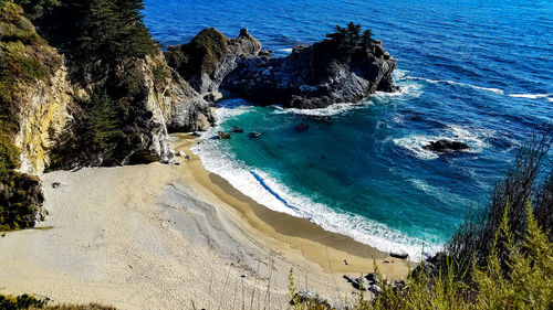 High angle view of beach