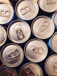 Full frame shot of soda bottles