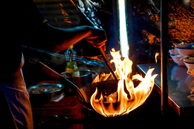 Close-up of preparing food